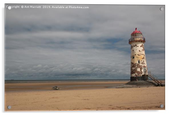 Point of Ayr Lighthouse. Acrylic by Ant Marriott