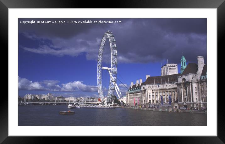 London Eye, South Bank, London Framed Mounted Print by Stuart C Clarke