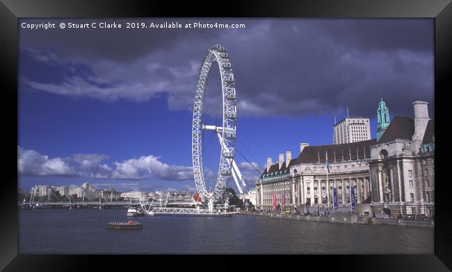 London Eye, South Bank, London Framed Print by Stuart C Clarke