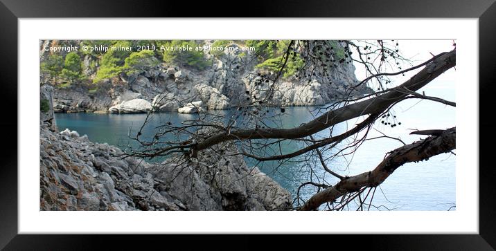 A Cove In Majorca Framed Mounted Print by philip milner