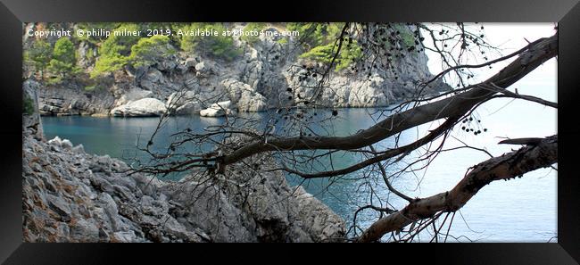 A Cove In Majorca Framed Print by philip milner