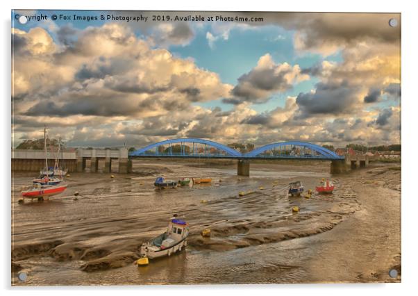 Rhyl harbour Acrylic by Derrick Fox Lomax