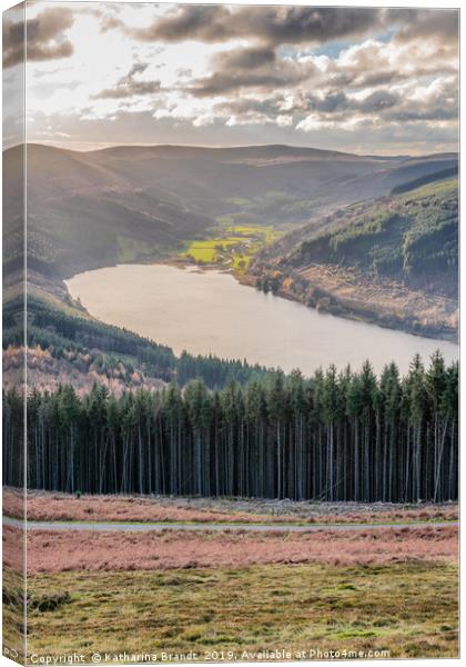View across the Talybont Reservoir in South Wales Canvas Print by KB Photo