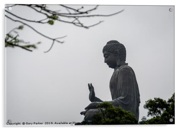 Tian Tan Buddha - Hong Kong Acrylic by Gary Parker