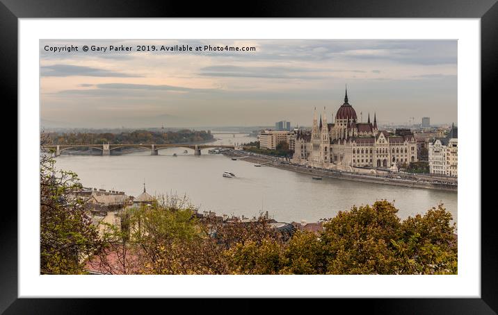 Budapest Parliament building Framed Mounted Print by Gary Parker