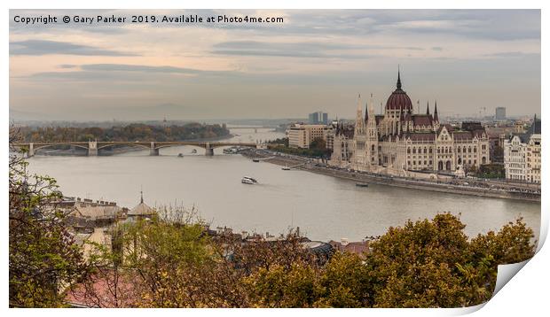 Budapest Parliament building Print by Gary Parker