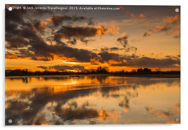 Startops golden sunset Acrylic by Jack Jacovou Travellingjour