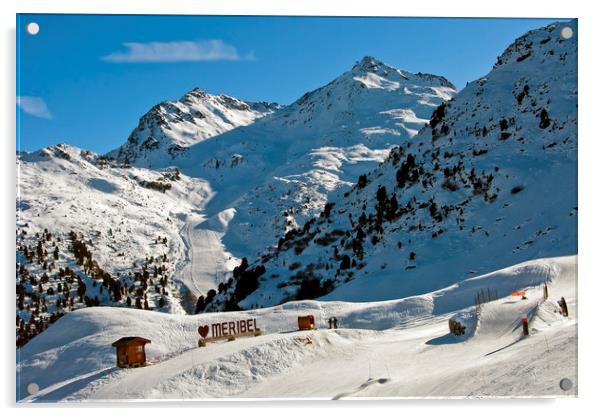 Meribel Mottaret Mont Vallon French Alps Acrylic by Andy Evans Photos
