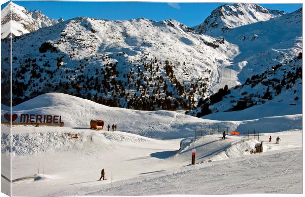 Meribel Mottaret 3 Valleys ski area French Alps Canvas Print by Andy Evans Photos