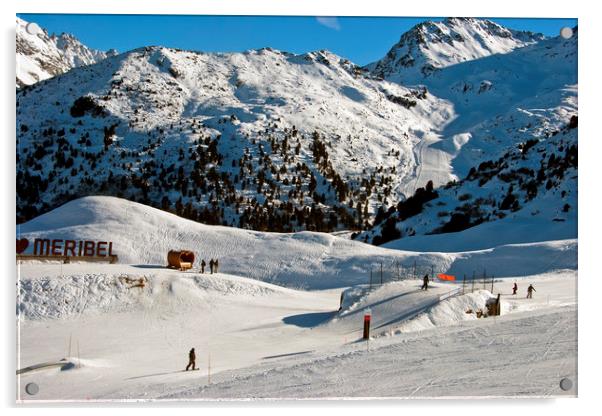 Meribel Mottaret 3 Valleys ski area French Alps Acrylic by Andy Evans Photos