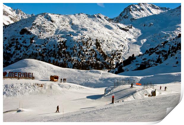 Meribel Mottaret 3 Valleys ski area French Alps Print by Andy Evans Photos
