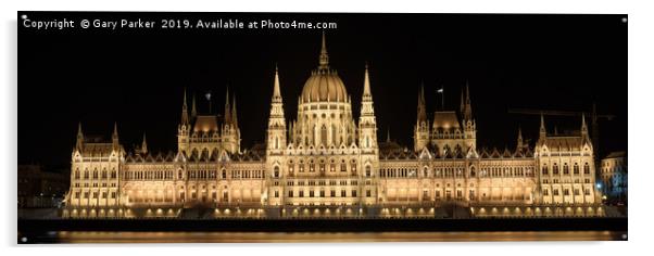 Hungarian Parliament building, in Budapest Acrylic by Gary Parker