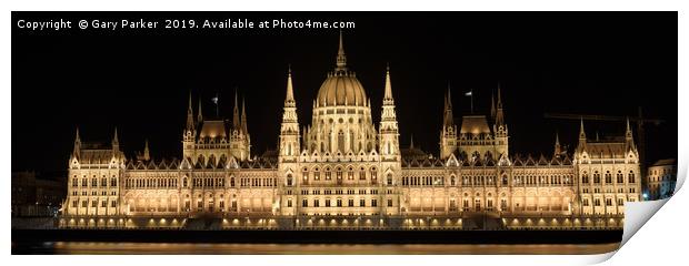 Hungarian Parliament building, in Budapest Print by Gary Parker