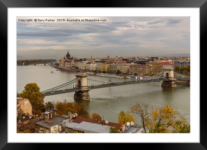 The Danube, Budapest Framed Mounted Print by Gary Parker