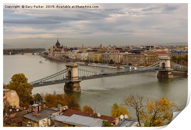 The Danube, Budapest Print by Gary Parker