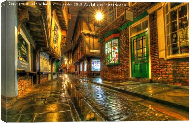 The Shambles At Night 1 Canvas Print by Colin Williams Photography
