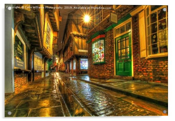 The Shambles At Night 1 Acrylic by Colin Williams Photography