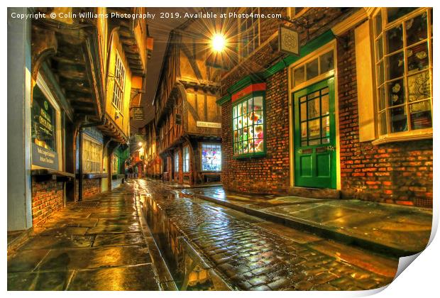 The Shambles At Night 1 Print by Colin Williams Photography