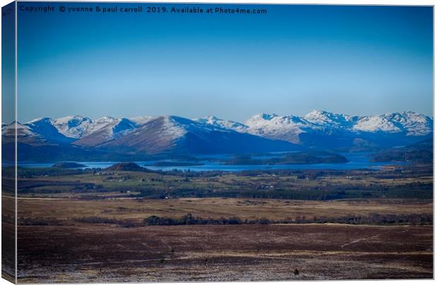 Loch Lomond from the "Whangie" Canvas Print by yvonne & paul carroll