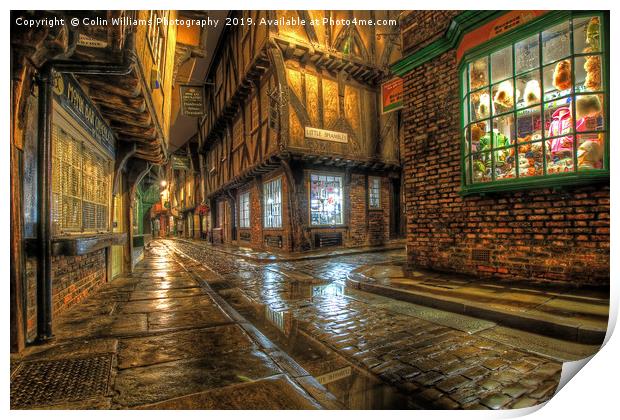 The Shambles At Night 2 Print by Colin Williams Photography