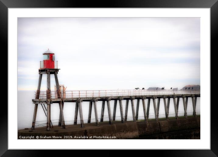 Whitby harbour pier Framed Mounted Print by Graham Moore