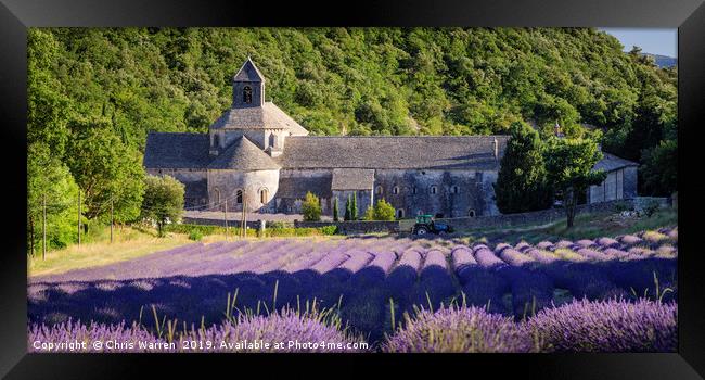 Lavender fields Senanque Abbey France Framed Print by Chris Warren