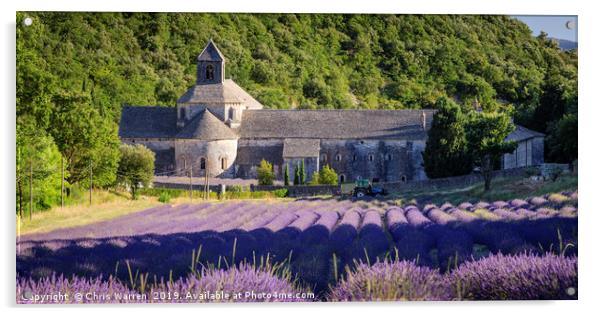 Lavender fields Senanque Abbey France Acrylic by Chris Warren
