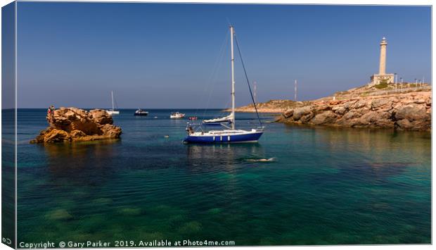   A yacht in the Med Canvas Print by Gary Parker
