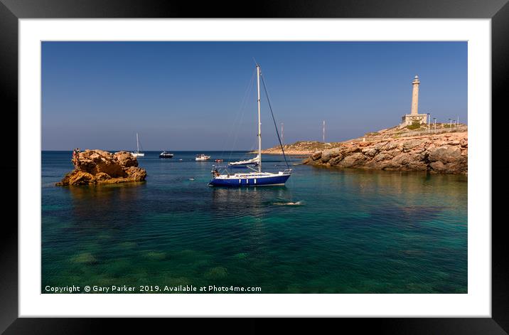   A yacht in the Med Framed Mounted Print by Gary Parker