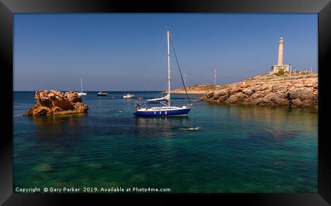   A yacht in the Med Framed Print by Gary Parker