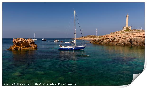   A yacht in the Med Print by Gary Parker