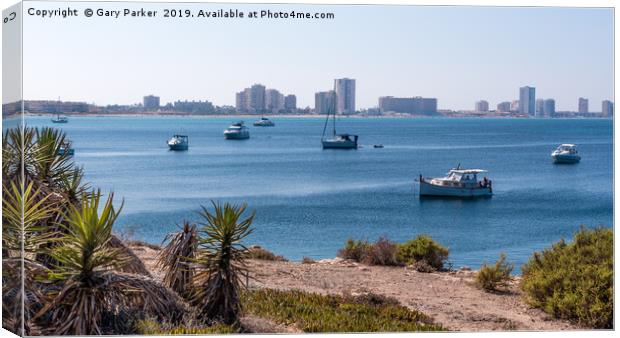 The view of the La Manga strip in Murcia, Spain  Canvas Print by Gary Parker