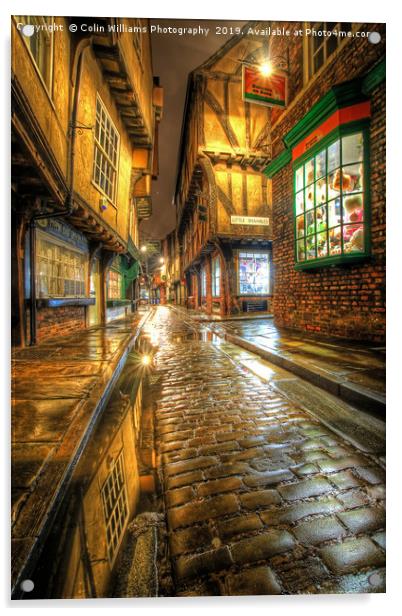 The Shambles At Night 3 Acrylic by Colin Williams Photography