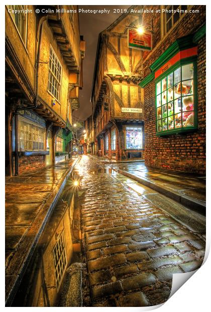 The Shambles At Night 3 Print by Colin Williams Photography