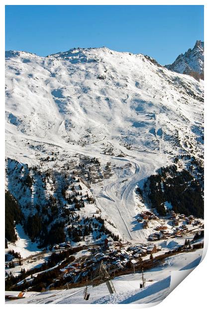 Meribel Mottaret 3 Valleys ski area French Alps Print by Andy Evans Photos