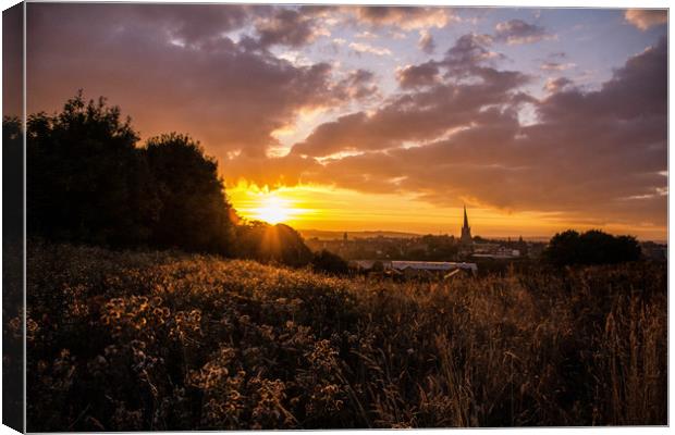 The Crooked Spire at sunset Canvas Print by Michael South Photography