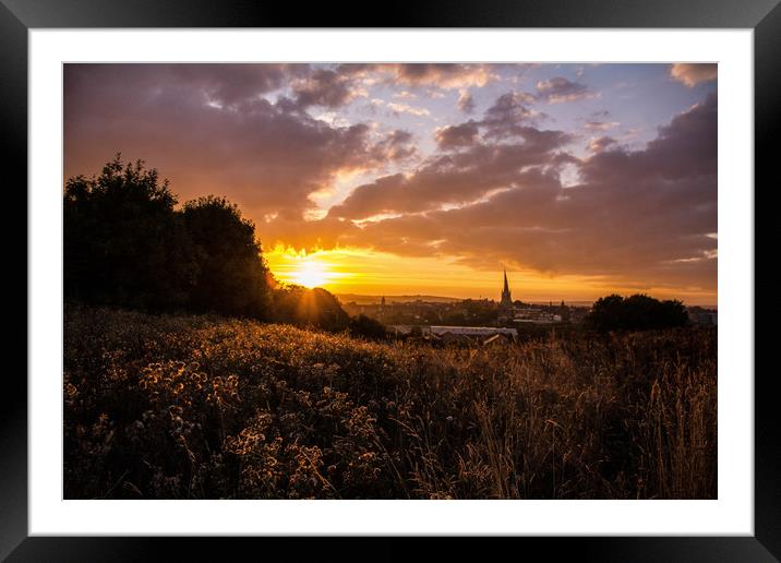 The Crooked Spire at sunset Framed Mounted Print by Michael South Photography