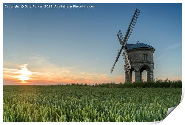 Chesterton Windmill, at sunset Print by Gary Parker