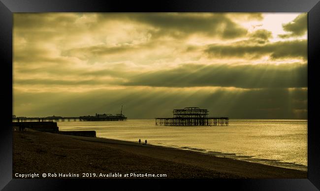 Brighton Rays  Framed Print by Rob Hawkins