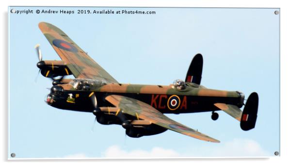 Lancaster bomber in flight Soaring High Acrylic by Andrew Heaps