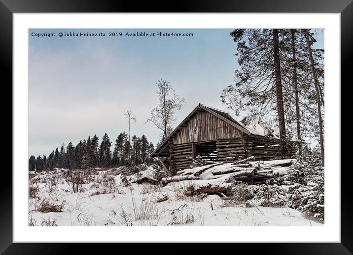 Old Shed By The Forest Framed Mounted Print by Jukka Heinovirta