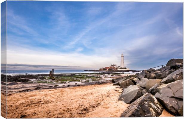 St. Mary's Lighthouse and Visitor Centre Canvas Print by Naylor's Photography
