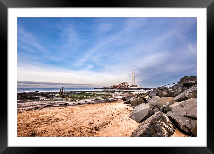 St. Mary's Lighthouse and Visitor Centre Framed Mounted Print by Naylor's Photography
