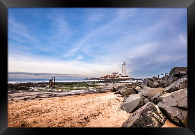 St. Mary's Lighthouse and Visitor Centre Framed Print by Naylor's Photography