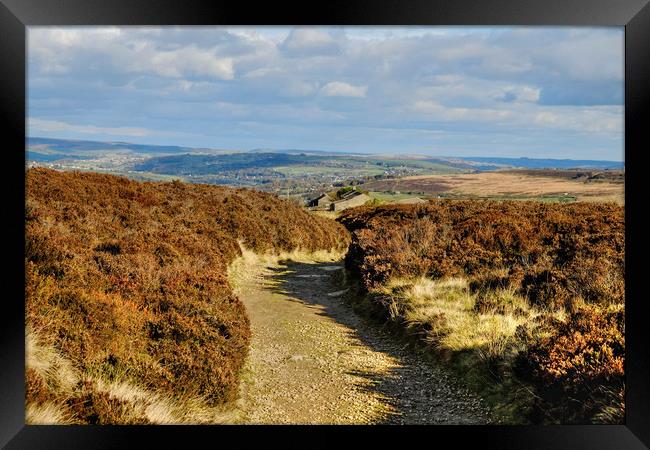 Haworth from the moors Framed Print by Diana Mower