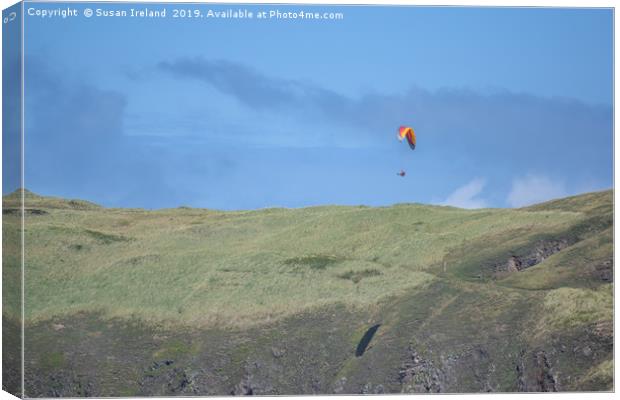 Paragliding Canvas Print by Susan Ireland