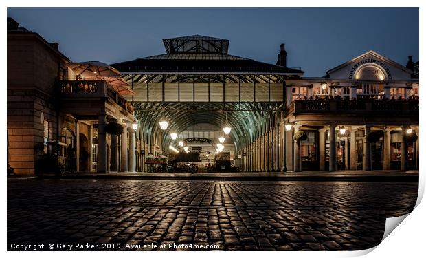 Covent Garden by night Print by Gary Parker