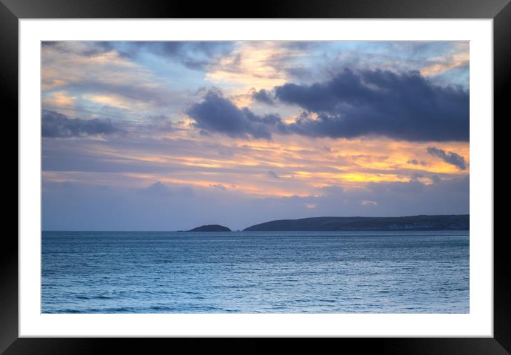 Downderry Sunset Framed Mounted Print by CHRIS BARNARD