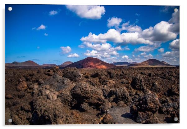 Lanzarote Volcano Acrylic by Mike Roberts