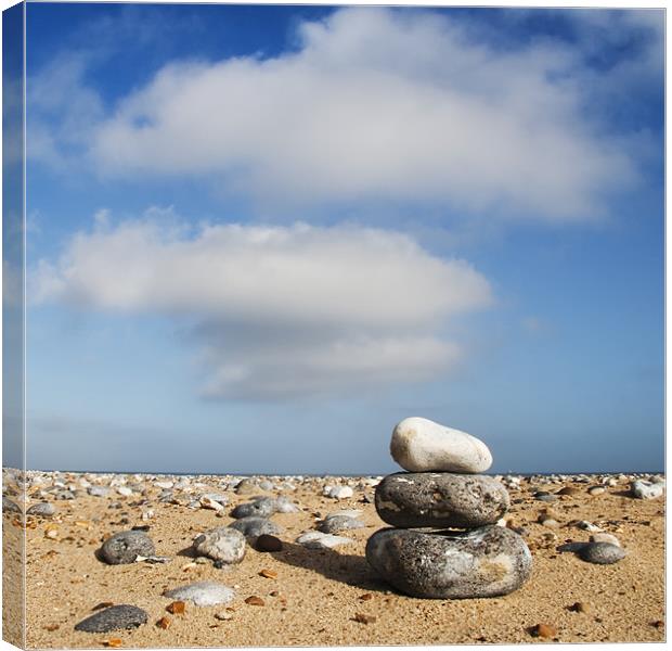 Three Clouds ... Three Pebbles ... Canvas Print by Dave Turner